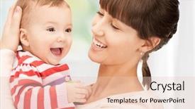  Presentation with happy baby - Amazing slide deck having happy mother with adorable baby backdrop and a lemonade colored foreground