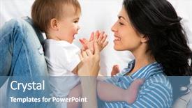  Presentation with mother baby - Cool new presentation theme with happy mother with adorable baby backdrop and a teal colored foreground