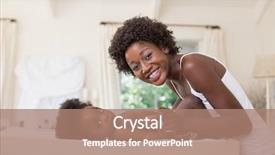  Presentation with mother baby clipart - Colorful theme enhanced with happy mother with baby girl backdrop and a coral colored foreground