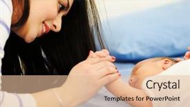  Presentation with mother baby clipart - Presentation with happy mother with her baby background and a lemonade colored foreground