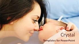  Presentation with mother baby and nurse - Colorful PPT theme enhanced with happy mother with her baby backdrop and a lemonade colored foreground