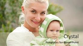  Presentation with mother child - Cool new presentation design with happy mother with her child backdrop and a  colored foreground