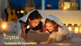  Presentation with children reading - Presentation having happy-mother-with-little-daughter background and a tawny brown colored foreground