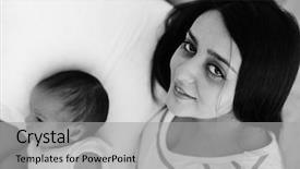  Presentation with newborn - Colorful theme enhanced with happy mother with newborn baby backdrop and a light gray colored foreground