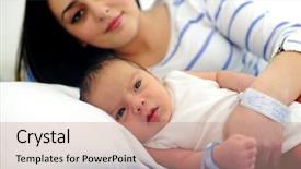  Presentation with mother baby clipart - Audience pleasing presentation consisting of happy mother with newborn baby backdrop and a coral colored foreground