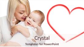  Presentation with mother child - Audience pleasing theme consisting of happy mother with smiling baby backdrop and a  colored foreground