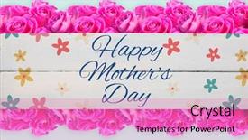  Presentation with happy mothers day - Amazing presentation theme having happy mothers day against painted blue wooden planks backdrop and a coral colored foreground