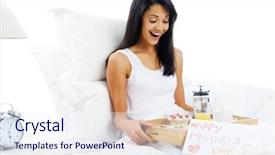  Presentation with happy mothers day - PPT theme enhanced with happy mothers day breakfast background and a sky blue colored foreground