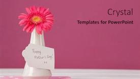  Presentation with happy mothers day - Amazing slides having happy mothers day card on flowers vase against pink background backdrop and a coral colored foreground