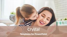  Presentation with mother child - Presentation theme featuring happy mother's day child background and a coral colored foreground