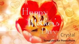  Presentation with happy mothers day - PPT theme enhanced with happy mothers day message on flower background background and a yellow colored foreground