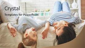  Presentation with mom daughter - Amazing presentation theme having happy mother's day mom backdrop and a light gray colored foreground