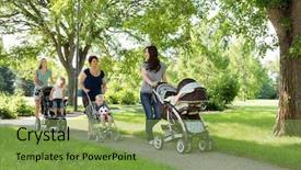  Presentation with happy baby - Theme having happy mothers with their baby background and a seafoam green colored foreground
