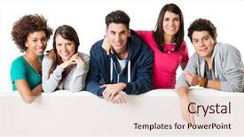  Presentation with multi ethnic group - Slide deck consisting of happy multi ethnic group background and a lemonade colored foreground