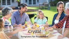  Presentation with generation family farm - Slide deck consisting of burger free - happy multi-generation family sitting background and a lemonade colored foreground