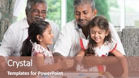  Presentation with generations - PPT layouts with happy multi generations asian indian background and a coral colored foreground