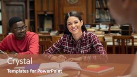  Presentation with high school students - Cool new theme with happy-multiethnic-students-preparing backdrop and a red colored foreground