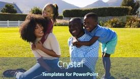  Presentation with mother love - Presentation design enhanced with happy-multiracial-children-cuddling-mother background and a  colored foreground