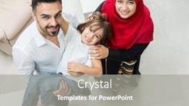  Presentation with muslim family - Cool new presentation with happy-muslim-family-at-modern backdrop and a gray colored foreground