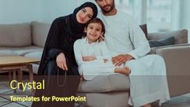  Presentation with quran - Presentation theme featuring happy-muslim-family-enjoying background and a tawny brown colored foreground