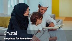  Presentation with quran - Presentation theme having happy-muslim-family-enjoying background and a wine colored foreground