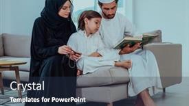  Presentation with quran - Slides featuring happy-muslim-family-enjoying background and a tawny brown colored foreground