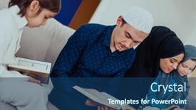  Presentation with quran - Slide deck having happy-muslim-family-enjoying background and a ocean colored foreground