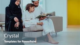  Presentation with quran - PPT theme enhanced with happy-muslim-family-enjoying background and a seafoam green colored foreground