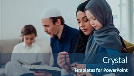 Presentation with quran - Presentation theme enhanced with happy-muslim-family-enjoying background and a ocean colored foreground