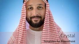  Presentation with muslim - PPT theme enhanced with happy-muslim-man-smiling background and a coral colored foreground