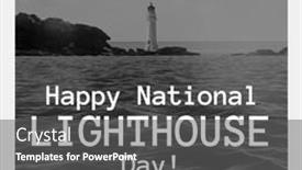  Presentation with lighthouse - Presentation design featuring happy-national-lighthouse-day-text background and a dark gray colored foreground