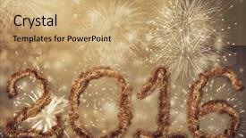  Presentation with seasons greetings - Cool new slide deck with happy new 2016 year seasons backdrop and a coral colored foreground