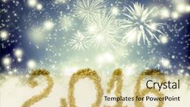  Presentation with seasons greetings - Cool new slide set with happy new 2016 year seasons backdrop and a blonde colored foreground