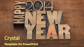  Presentation with happy new year - Audience pleasing PPT theme consisting of happy new year 2014 greetings backdrop and a tawny brown colored foreground