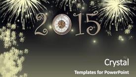  Presentation with happy new year - Slides with happy new year 2015 - fireworks background and a dark gray colored foreground