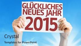  Presentation with new year card - Slide set enhanced with happy new year 2015 background and a light blue colored foreground