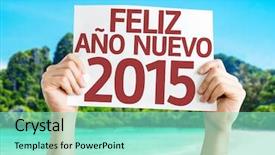  Presentation with new year card - Amazing presentation design having happy new year 2015 backdrop and a seafoam green colored foreground