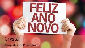  Presentation with happy new year - Colorful presentation theme enhanced with happy new year 2015 backdrop and a coral colored foreground