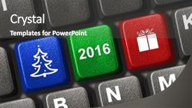  Presentation with keys - Presentation design having happy new year 2016 blue - computer keyboard with christmas keys background and a dark gray colored foreground