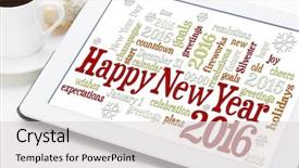  Presentation with happy new year 2022 - Amazing slide deck having happy new year 2016 greetings backdrop and a light gray colored foreground