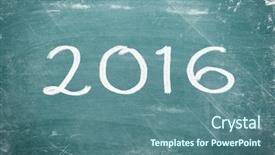  Presentation with happy new year - Slide deck featuring year 2016 written on green background and a ocean colored foreground