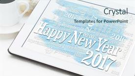  Presentation with 2019 chinese new year - Slide deck with happy new year 2017 - word background and a  colored foreground