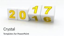  Presentation with happy new year - Audience pleasing PPT theme consisting of happy new year 2017 3d backdrop and a cool aqua colored foreground