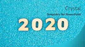  Presentation with new year 2020 - Beautiful PPT theme featuring happy-new-year-2020-concept backdrop and a cyan colored foreground
