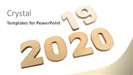  Presentation with new year 2019 - Beautiful slide deck featuring happy-new-year-2020-concept backdrop and a white colored foreground