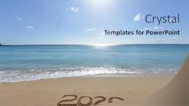  Presentation with new year 2020 - Theme with happy-new-year-2020-lettering background and a light blue colored foreground