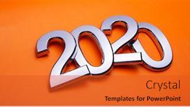  Presentation with new year 2020 - Audience pleasing PPT layouts consisting of happy-new-year-2020-symbol backdrop and a red colored foreground