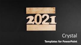  Presentation with carbon - PPT theme featuring happy-new-year-2021-celebration background and a dark gray colored foreground