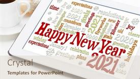  Presentation with happy new year - Presentation consisting of happy-new-year-2021-greetings background and a lemonade colored foreground
