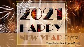  Presentation with new year card - Slides having happy-new-year-2021-night background and a yellow colored foreground